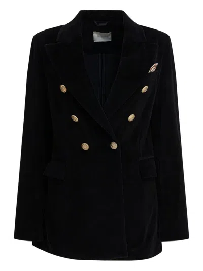 Circolo 1901 Cotton Double-breasted Jacket In Black