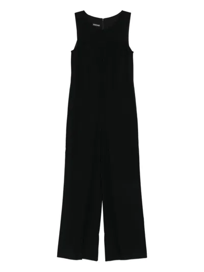 Emporio Armani Sleeveless Long Jumpsuit In Black