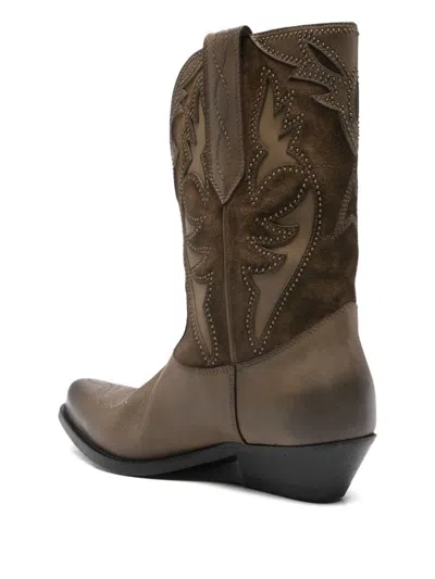 Golden Goose Wish Star Low Leather Boots In Brown