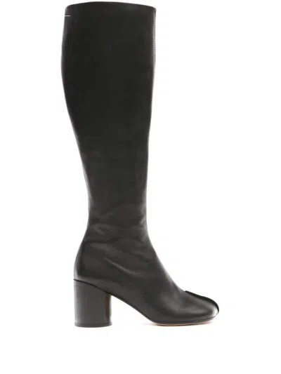 Mm6 Maison Margiela Leather Boots In Black