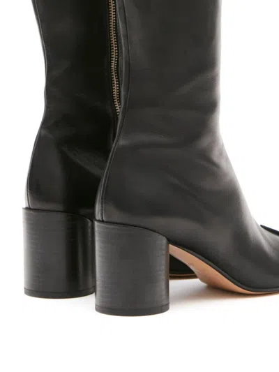 Mm6 Maison Margiela Leather Boots In Black