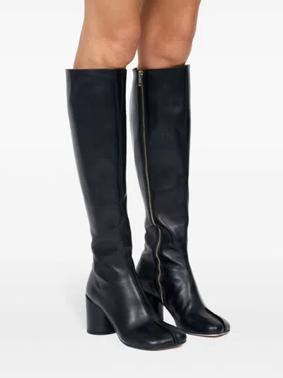 Mm6 Maison Margiela Leather Boots In Black