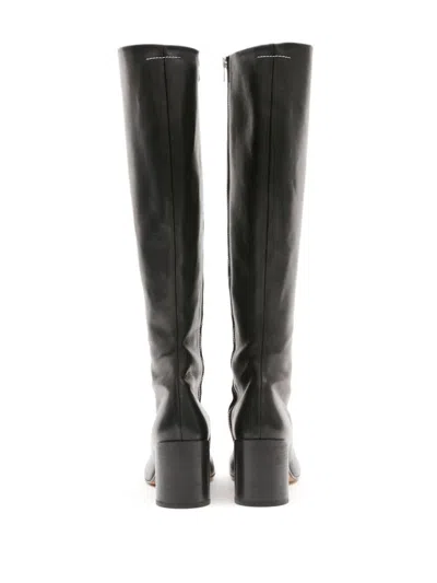 Mm6 Maison Margiela Leather Boots In Black