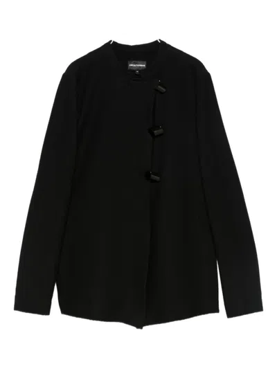 Emporio Armani Cotton Single-breasted Jacket In Black