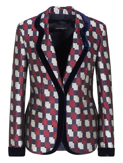 Emporio Armani Printed Single-breasted Jacket In Multi