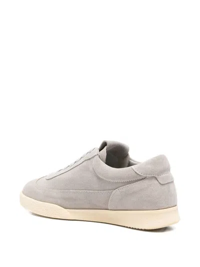 Ea7 Emporio Armani Suede Leather Sneakers In Gray