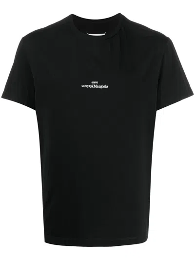 Maison Margiela Distorted Logo T-shirt In Black