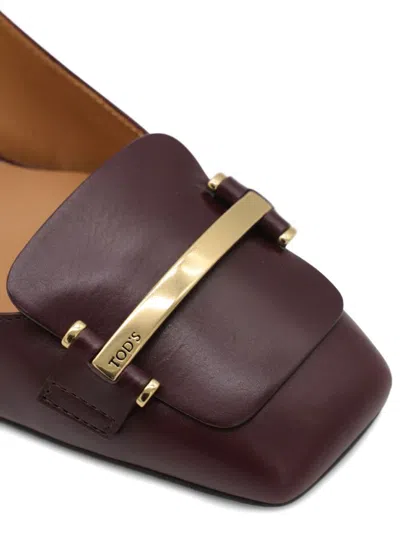 Tod's Leather Slingback Pumps In Brown