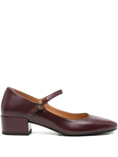 Tod's Mary Jane Leather Pumps In Burgundy
