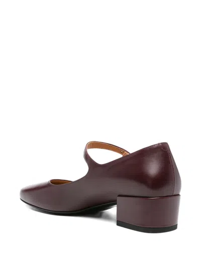 Tod's Mary Jane Leather Pumps In Burgundy