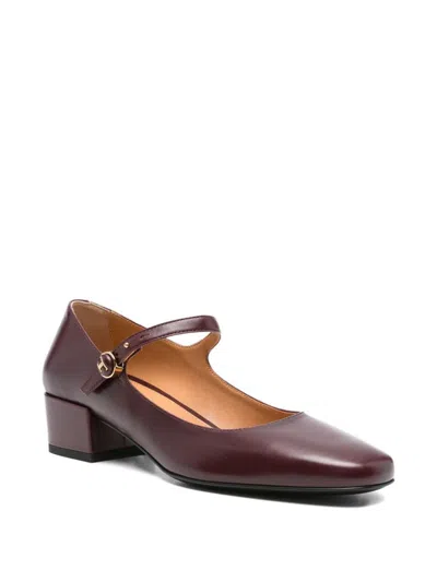 Tod's Mary Jane Leather Pumps In Burgundy