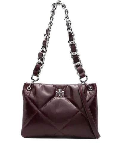 Tory Burch Kira Leather Shoulder Bag In Burgundy