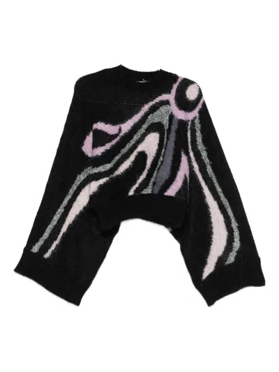 Pucci Wool Printed Sweater In Black