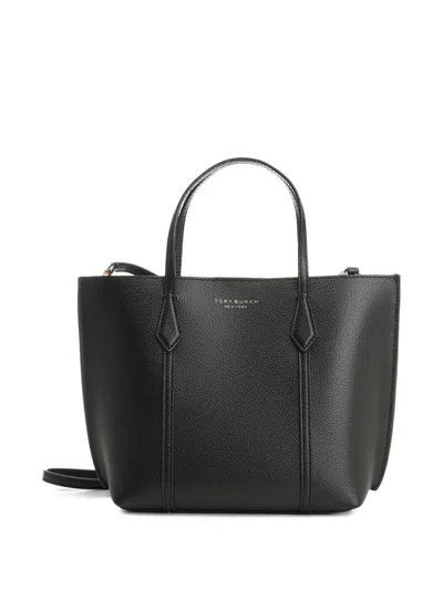 Tory Burch Perry Small Leather Tote Bag In Black