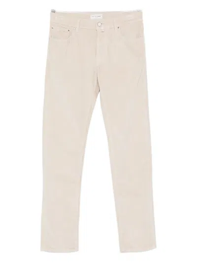 Jacob Cohen Tailored Corduroy Five-pocket Trousers In Neutral