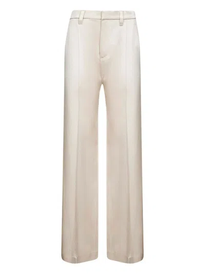 Brunello Cucinelli Cream Satin Wide-leg Pant In Neutral