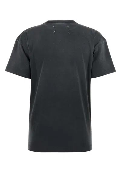 Maison Margiela Reverse Logo Cotton T-shirt In Gray
