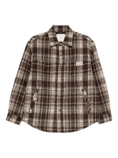 Dunst Flannel Checked Shirt In Brown