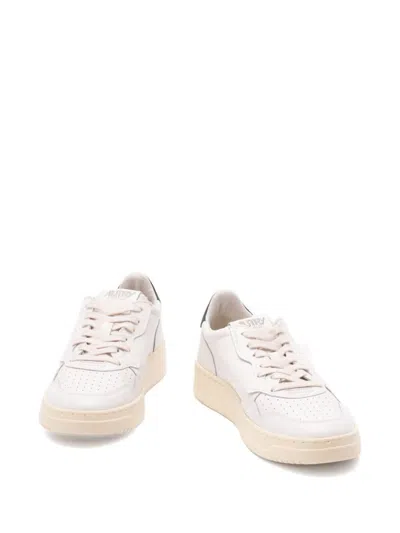 Autry Minimalist Low-top Sneakers With Perforated Detailing In Metallic
