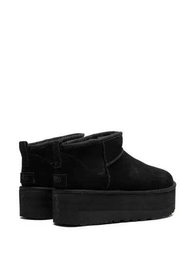 Ugg Ultramini Black Boots With Platform In Suede Woman In Black