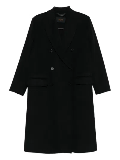 Paltò Daria Double-breasted Wool Coat In Black