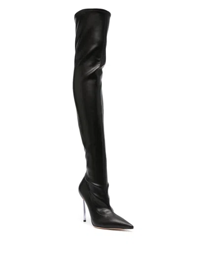 Casadei Superblade Over-the-knee Boots In Black