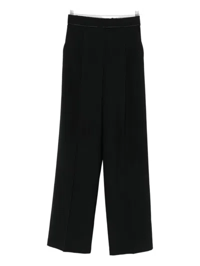 Forte Forte High Waist Wide Leg Trousers With Pockets In Black