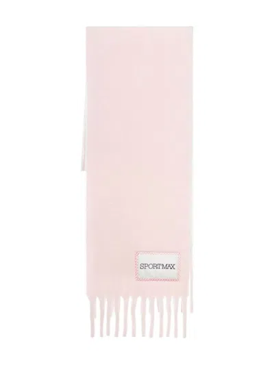 Sportmax Fringed Edge Scarf Collection In Pink