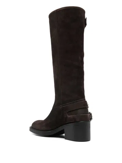 Chloé Brown Dakota Biker Boots In Multi