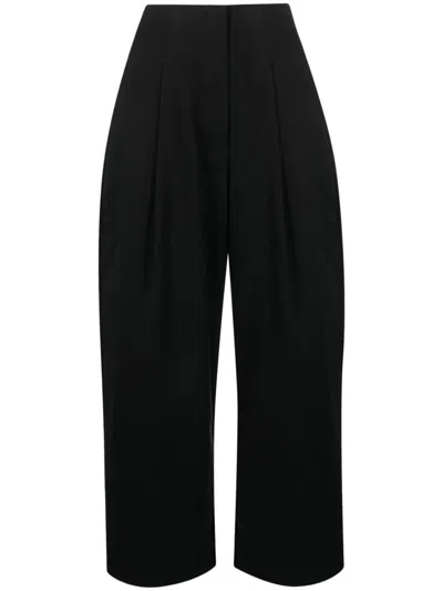 Studio Nicholson Deep Pleat Volume Ankle Pants In Black