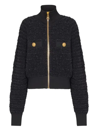 Balmain Zipper Bomber Jacket In Black