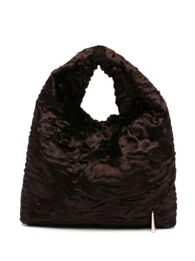 La Milanesa Small Shoulder Bag Featuring Metallic Detail In Brown