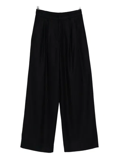 Susanne Bommer Cotton Blend Trousers In Blue