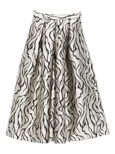 Lunatica Milano Printed Midi Skirt In Gray