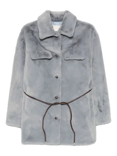 Molliolli Ashley Faux Fur Jacket In Gray