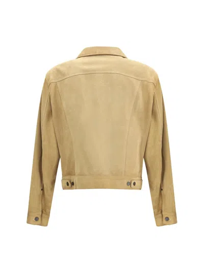 Dsquared2 Men Suede Jacket In Gold