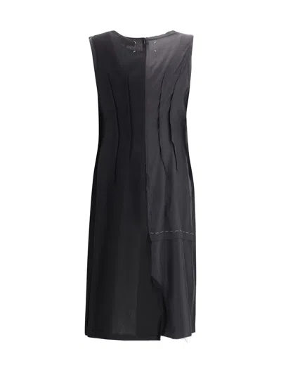 Maison Margiela Asymmetric Midi Dress In Black