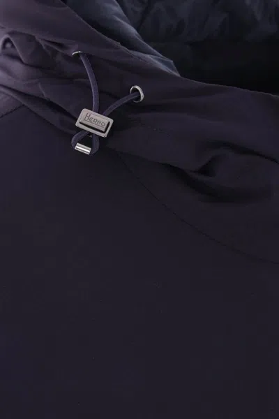Herno Hooded Lightweight Coat In Blue