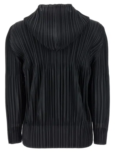 Issey Miyake Mc May Pleated Zip-front Shirt Jacket In Black