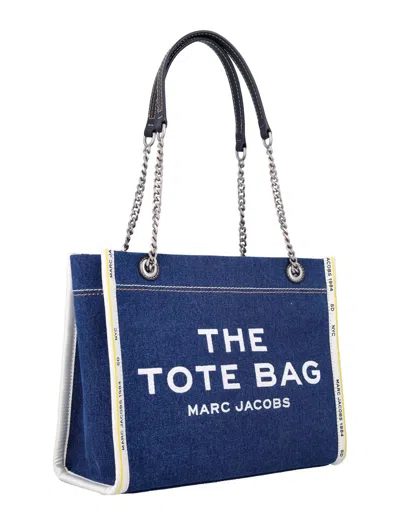 Marc Jacobs The Denim Chain Medium Tote Bag In Blue