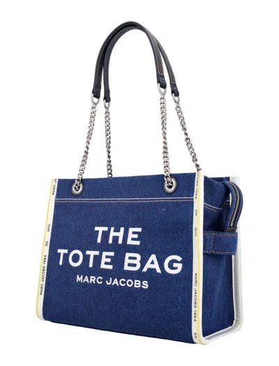 Marc Jacobs The Denim Chain Medium Tote Bag In Blue