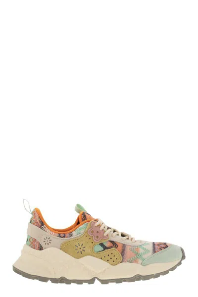 Flower Mountain Kotetsu Sneakers In Suede And Technical Fabric In Multi