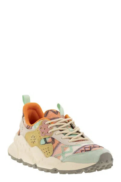 Flower Mountain Kotetsu Sneakers In Suede And Technical Fabric In Multi