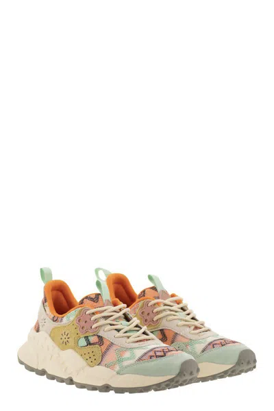 Flower Mountain Kotetsu Sneakers In Suede And Technical Fabric In Multi