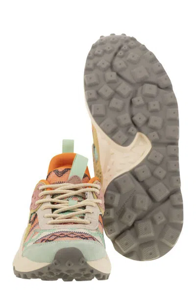 Flower Mountain Kotetsu Sneakers In Suede And Technical Fabric In Multi