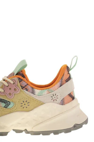 Flower Mountain Kotetsu Sneakers In Suede And Technical Fabric In Multi