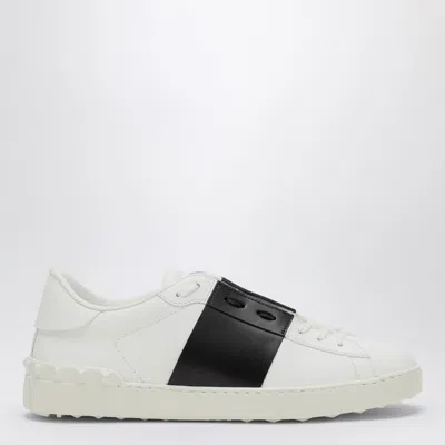 Valentino Garavani Open Leather Sneakers With Contrast Band And Stud Details Shoes In White