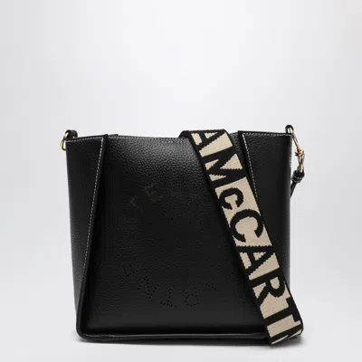 Stella Mccartney Square Crossbody Bag With Logo In Black