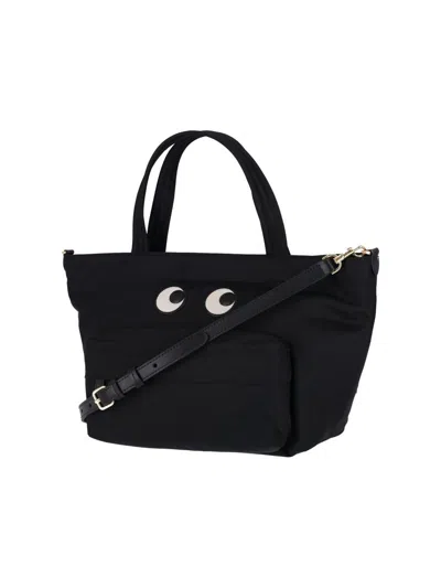 Anya Hindmarch Women Black Nylon Mini Eyes Handbag