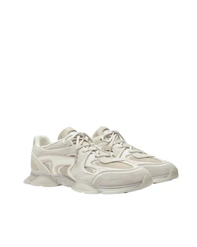 Axel Arigato Eris White Sneaker With Side Logo Lettering And Panel Design In Suede Man In Neutral